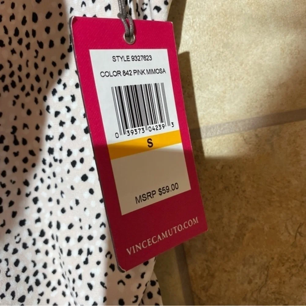 Vince Camuto V-Neck Pink Mimosa Sleeveless Blouse S NWT